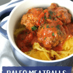 One of the hardest things about going paleo is missing the comfort foods, but that doesn't have to be the case. These homemade paleo meatballs and spaghetti squash are healthy and compliant, and still hit the spot when you're looking for a traditional meal!