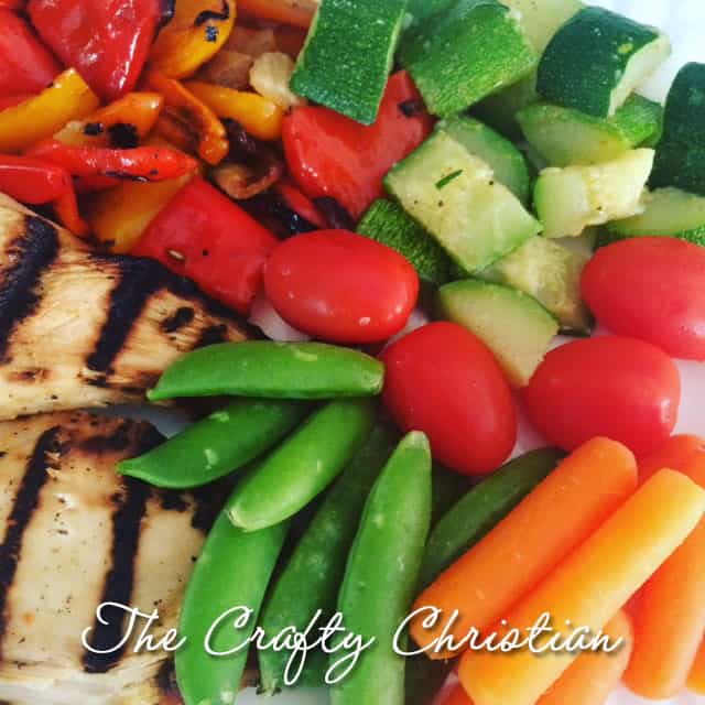 grilled chicken and vegetables