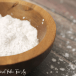 wooden bowl full of low carb keto confectioner's sugar